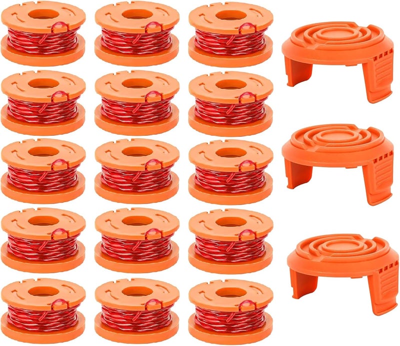Evenlinkics Store 18 Pack Replacement Trimmer Spool Line for Worx, for Worx Trimmer line spools，Compatible with Worx Weed Eater String，Weed Eater String .065，Compatible with Worx wa0010 Replacement spools. - Image 1